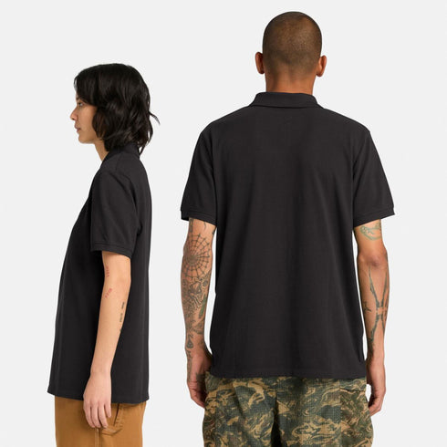 Timberland Mens Silicon Badge Polo in Black