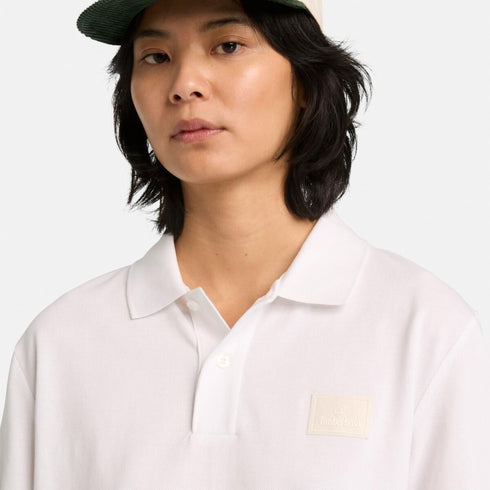 Timberland Mens Silicon Badge Polo in White