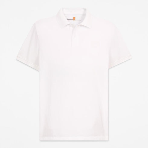 Timberland Mens Silicon Badge Polo in White