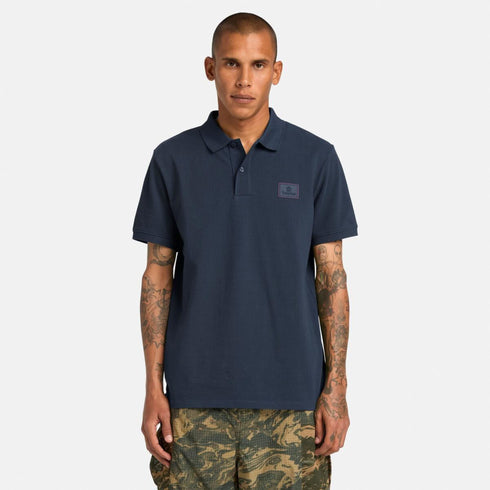 Timberland Mens Silicon Badge Polo in Blue