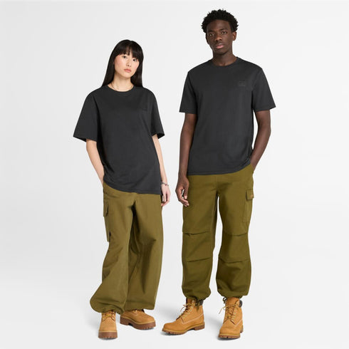 Timberland Mens Short Sleeve Silicon Badge Tee in Black