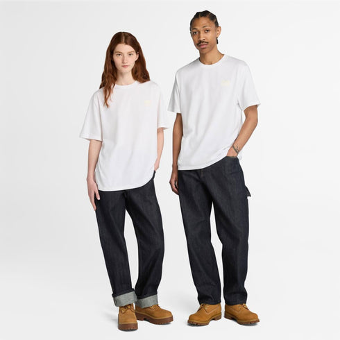 Timberland Mens Short Sleeve Silicon Badge Tee in White