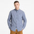 Timberland Mens Micro Plaid Poplin Shirt in Blue