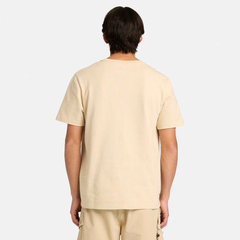 Timberland Mens Established 1973 Embroidery Logo Tee in Beige