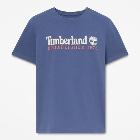 Timberland Mens Established 1973 Embroidery Logo Tee in Blue