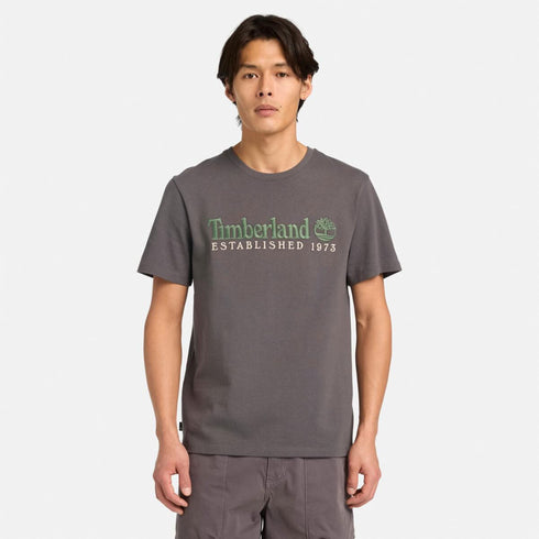 Timberland Mens Established 1973 Embroidery Logo Tee in Grey