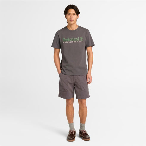 Timberland Mens Established 1973 Embroidery Logo Tee in Grey