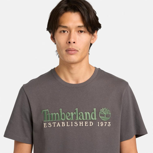 Timberland Mens Established 1973 Embroidery Logo Tee in Grey