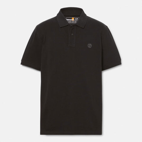 Timberland Mens Millers River Pique Short Sleeve Polo in Black