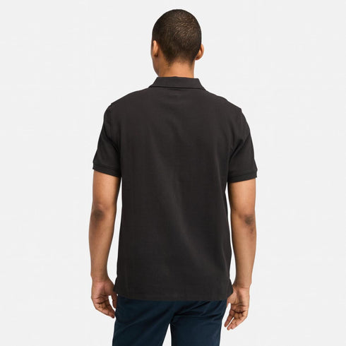 Timberland Mens Millers River Pique Short Sleeve Polo in Black