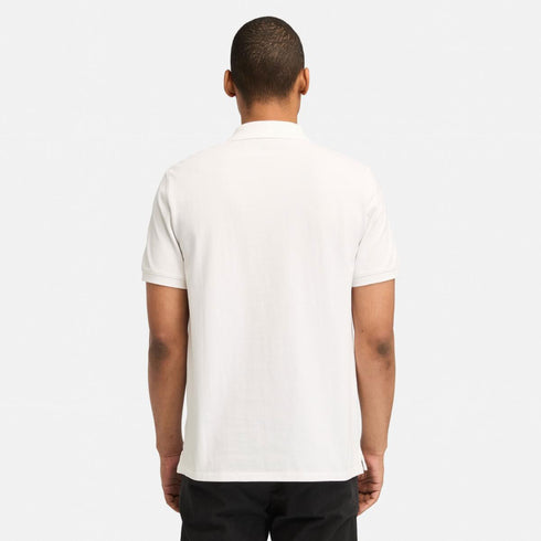 Timberland Mens Millers River Pique Short Sleeve Polo in White