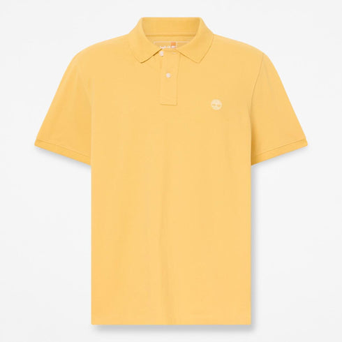 Timberland Mens Millers River Pique Short Sleeve Polo in Yellow