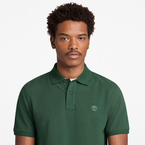 Timberland Mens Millers River Pique Short Sleeve Polo in Green
