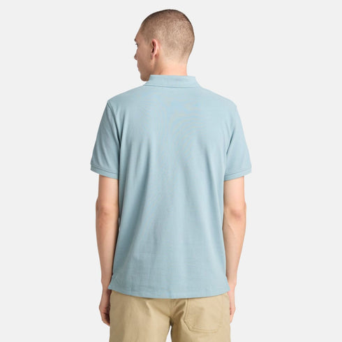 Timberland Mens Millers River Pique Short Sleeve Polo in Blue