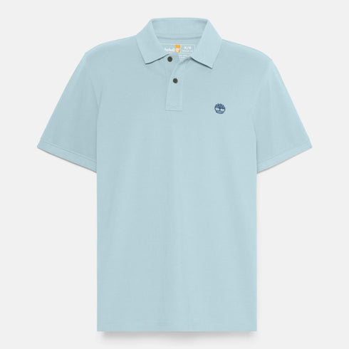 Timberland Mens Millers River Pique Short Sleeve Polo in Blue