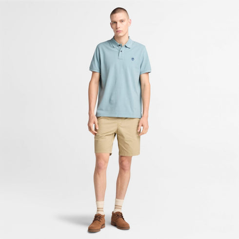 Timberland Mens Millers River Pique Short Sleeve Polo in Blue
