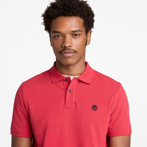 Timberland Mens Millers River Pique Short Sleeve Polo in Red