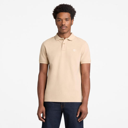 Timberland Mens Millers River Pique Short Sleeve Polo in Beige