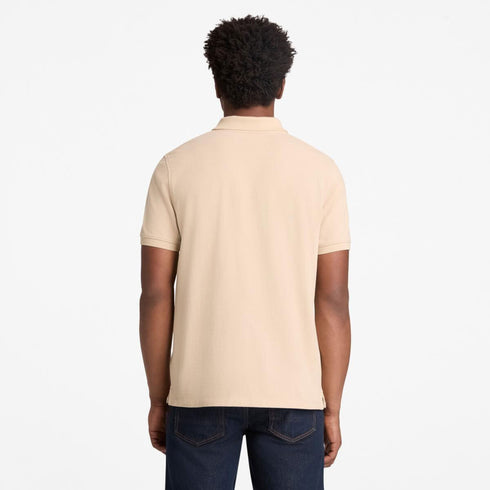 Timberland Mens Millers River Pique Short Sleeve Polo in Beige