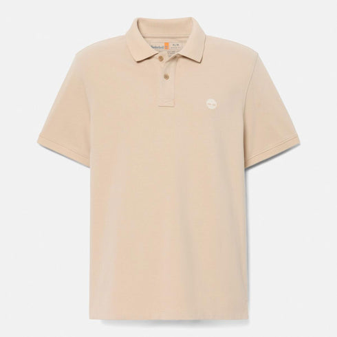 Timberland Mens Millers River Pique Short Sleeve Polo in Beige
