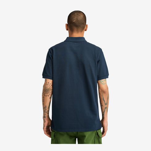 Timberland Mens Millers River Pique Short Sleeve Polo in Blue
