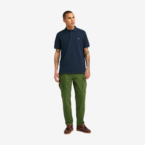 Timberland Mens Millers River Pique Short Sleeve Polo in Blue