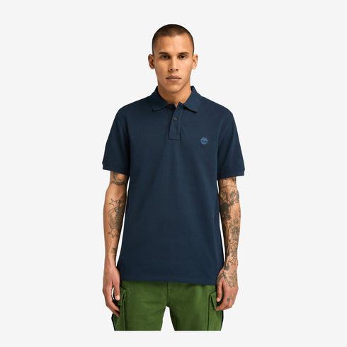Timberland Mens Millers River Pique Short Sleeve Polo in Blue