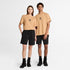 Timberland Mens Print Stack Logo Short Sleeve Tee in Brown