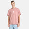 Timberland Mens Print Stack Logo Short Sleeve Tee in Pink