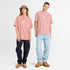Timberland Mens Print Stack Logo Short Sleeve Tee in Pink
